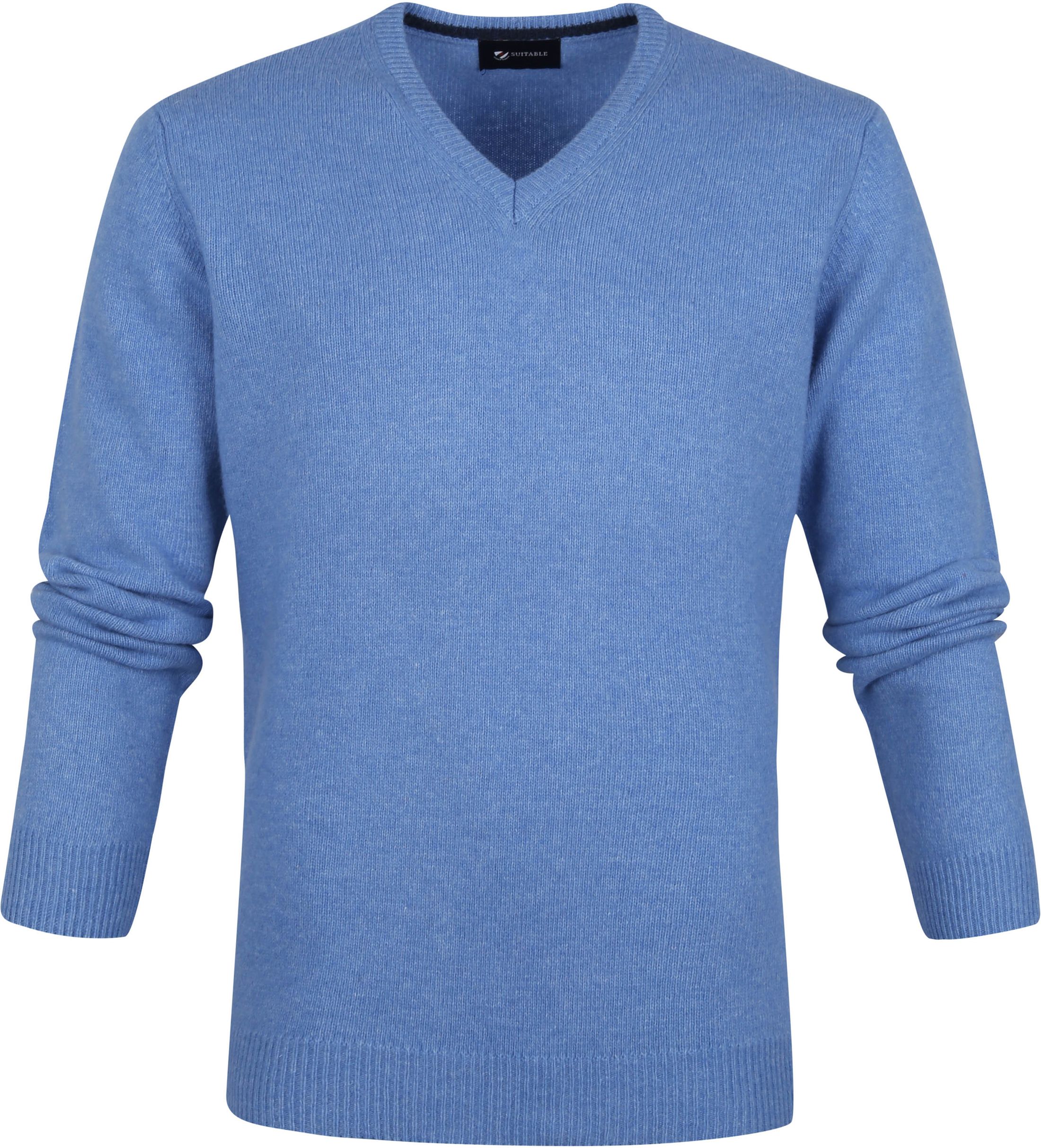 Suitable Lambswool Pullover V-Neck Blue size XL