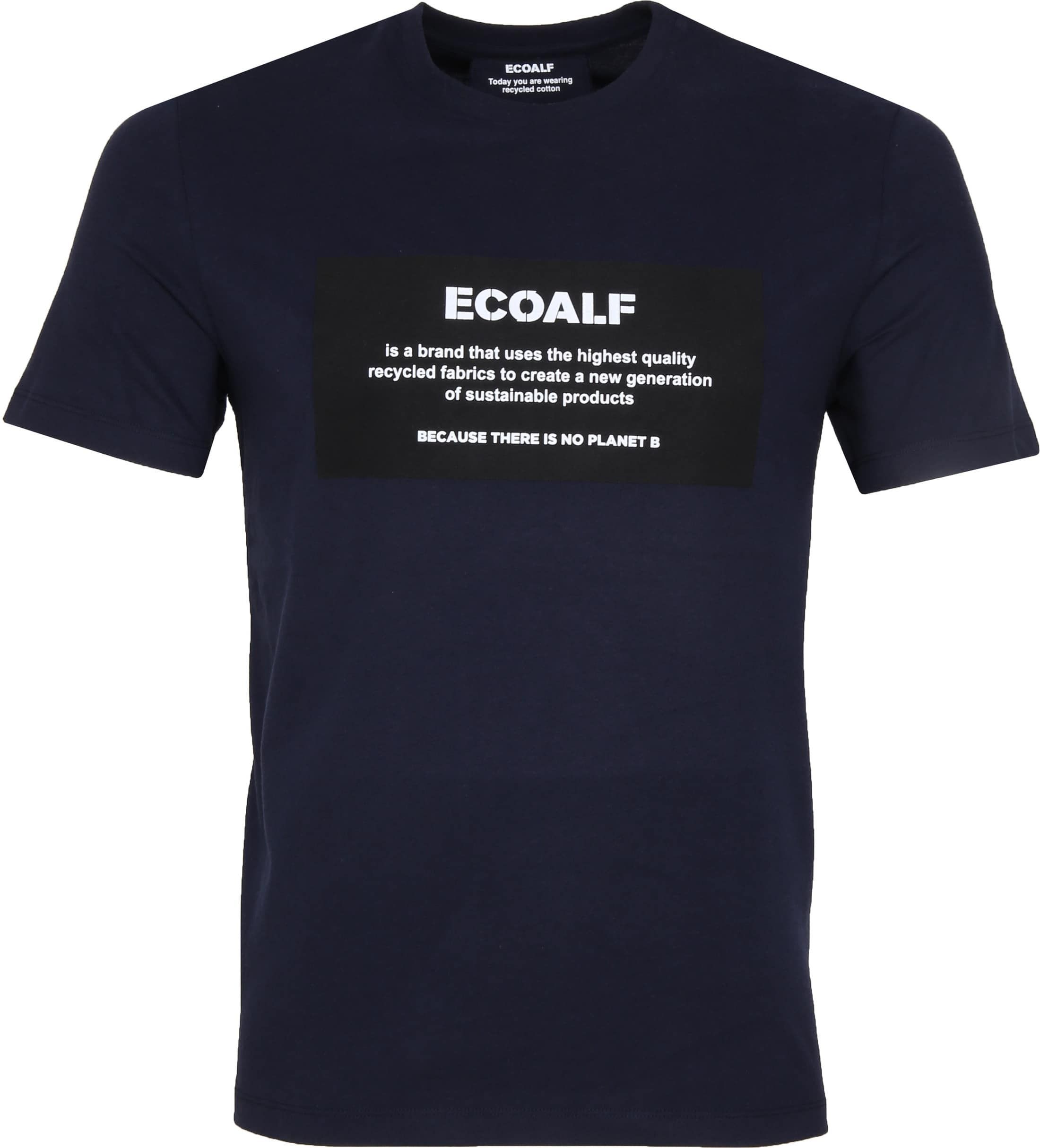Ecoalf Natal T-Shirt Label Navy Dark Blue Blue size L