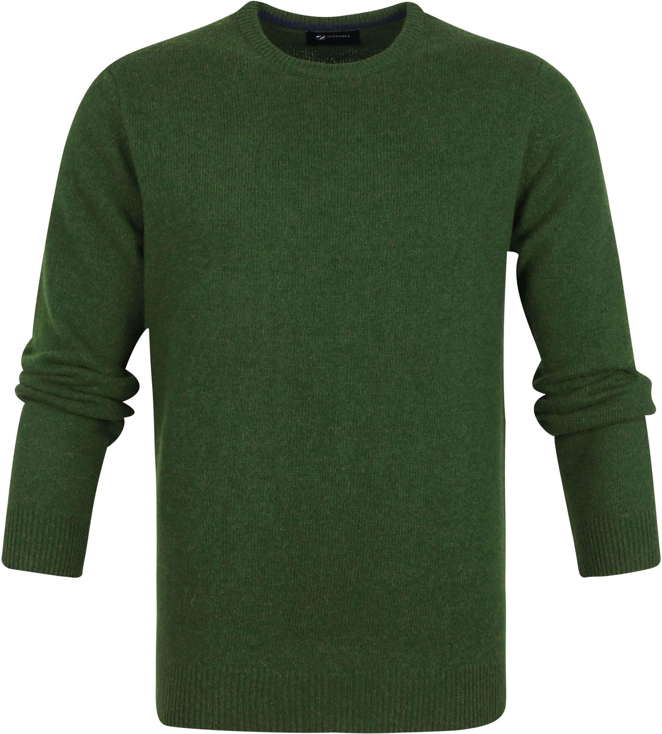 Suitable Lambswool Pullover O-Neck Green size L