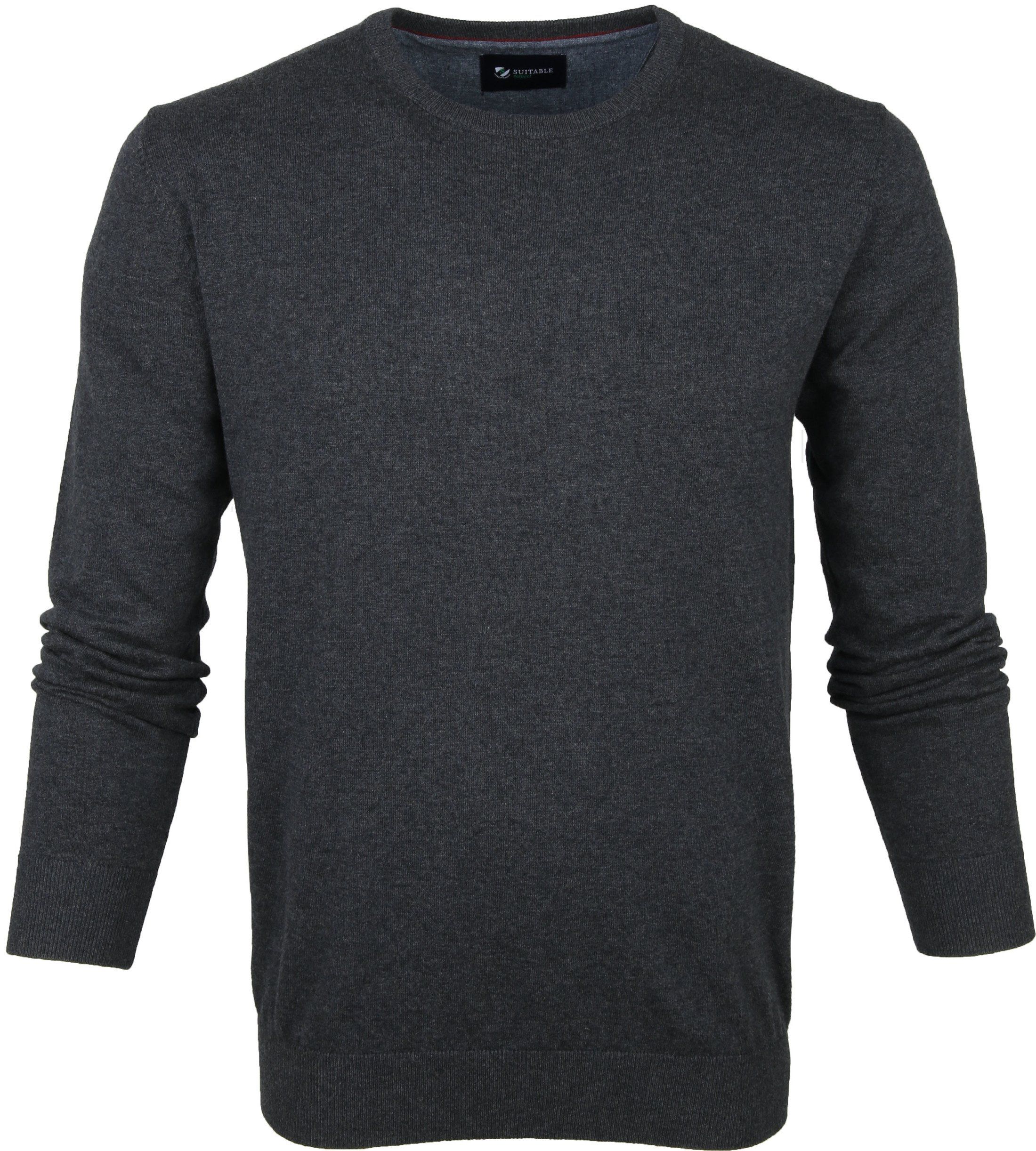 Suitable Organic Cotton Respect Sweater Rince Dark Dark Grey Grey size XXL
