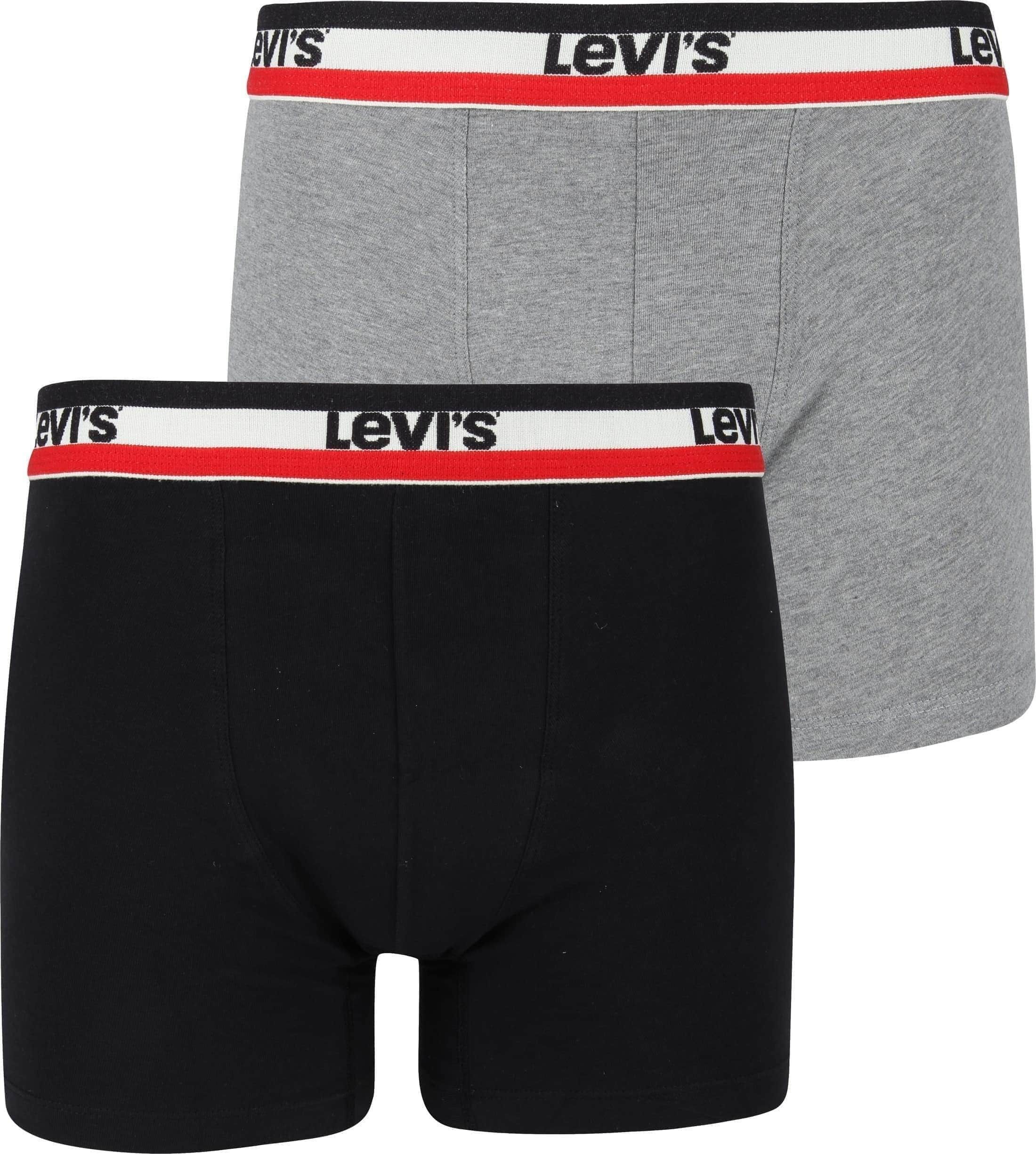 Levi's Boxer Shorts 2-Pack Grey Black size L