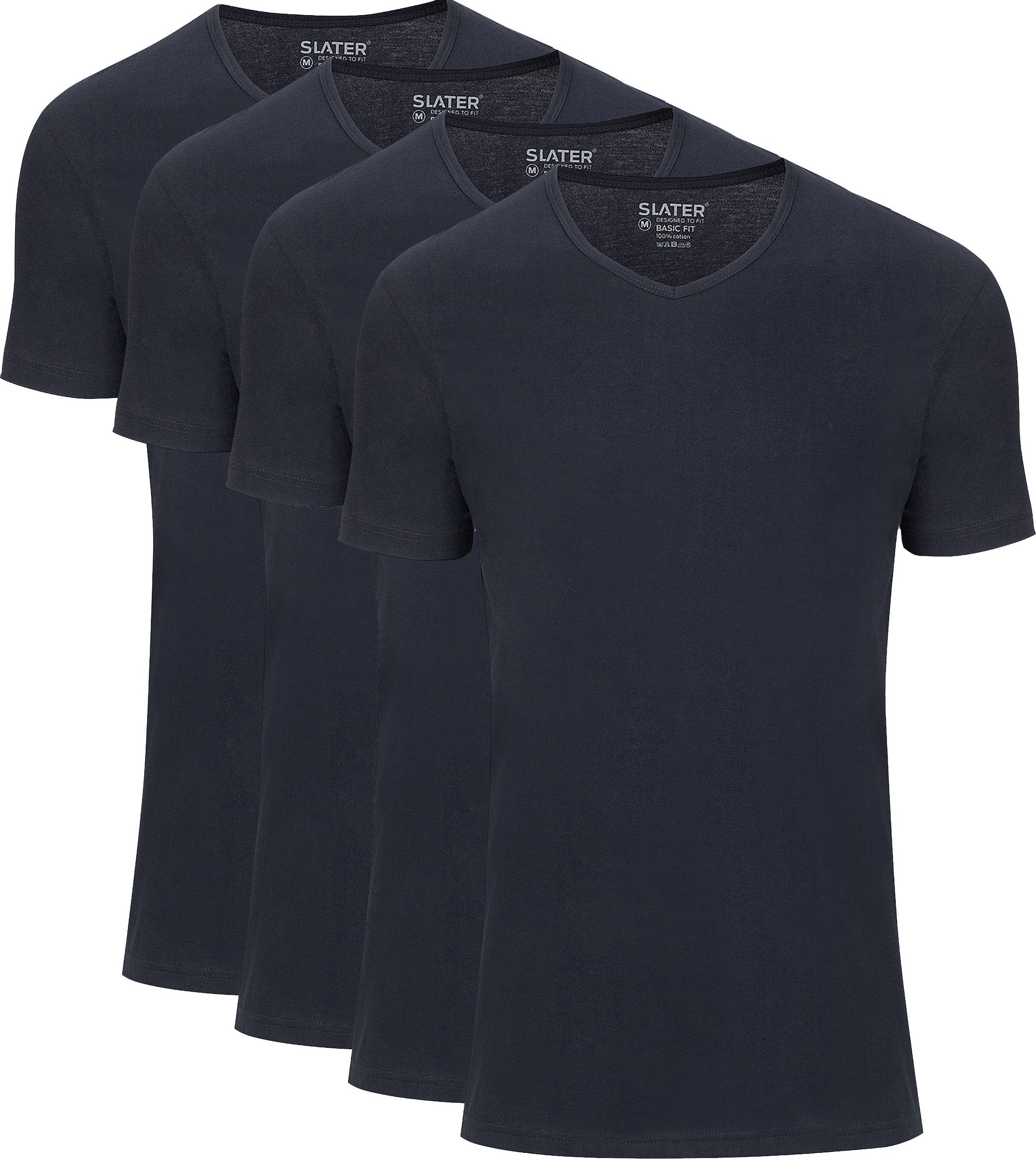 Slater 4-pack Basic Fit T-shirt V-neck Navy 7610-400 order online | Suitable