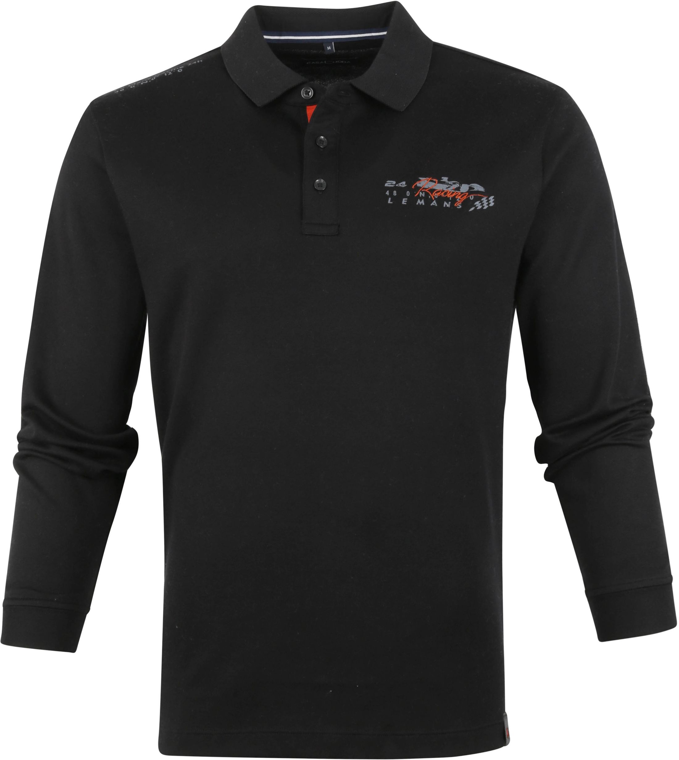 Casa Moda Long Sleeve Polo Shirt Racing Black size 3XL