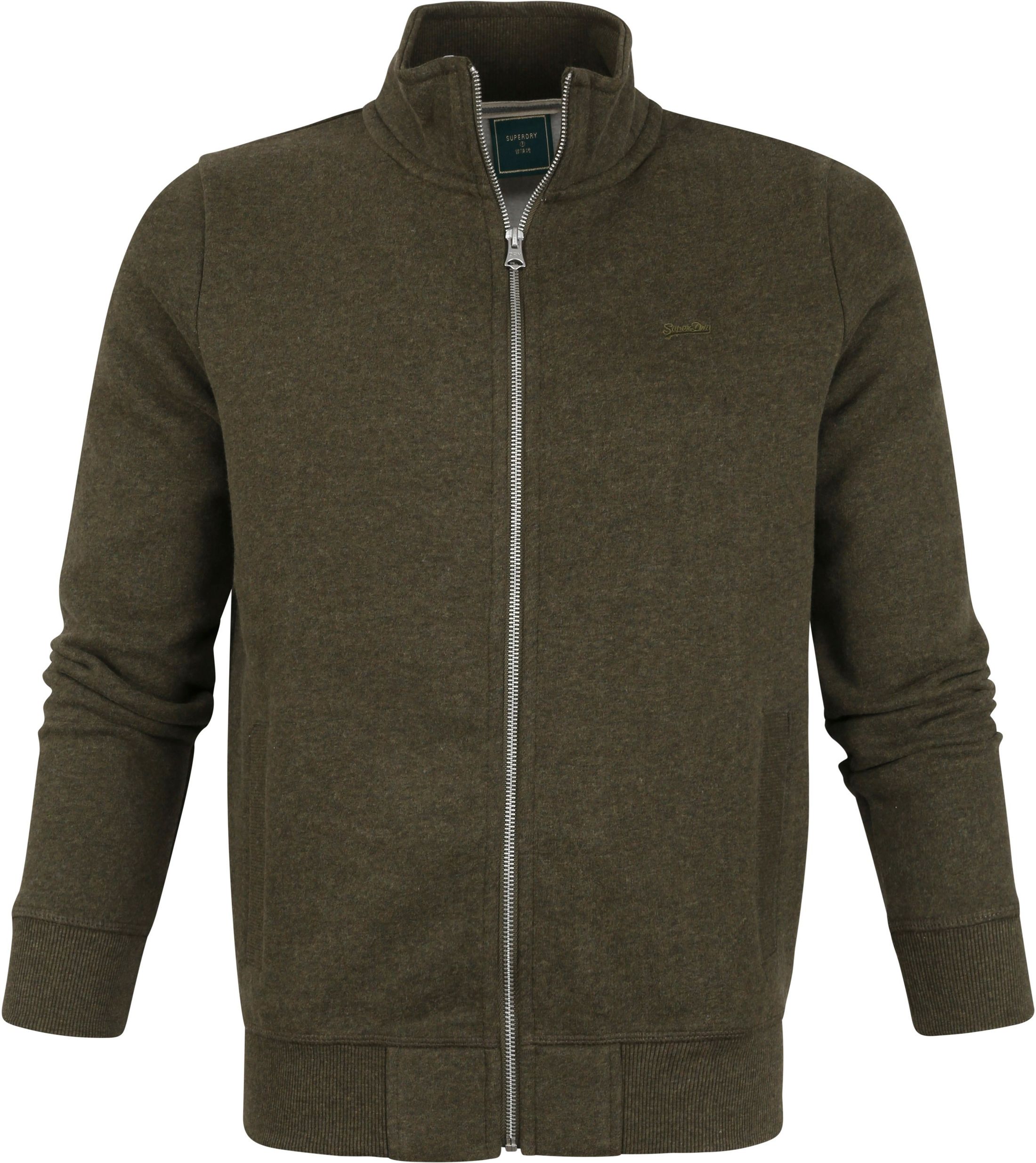 Superdry Classic Zip Sweater Melange Dark Green Green size L