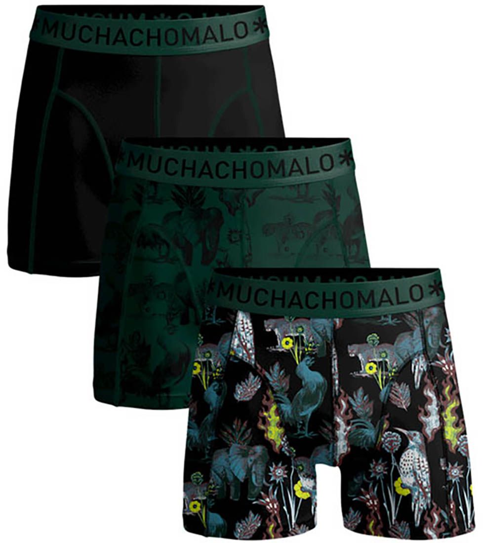 Muchachomalo Boxershorts Animals 3-Pack Multicolour Black size M