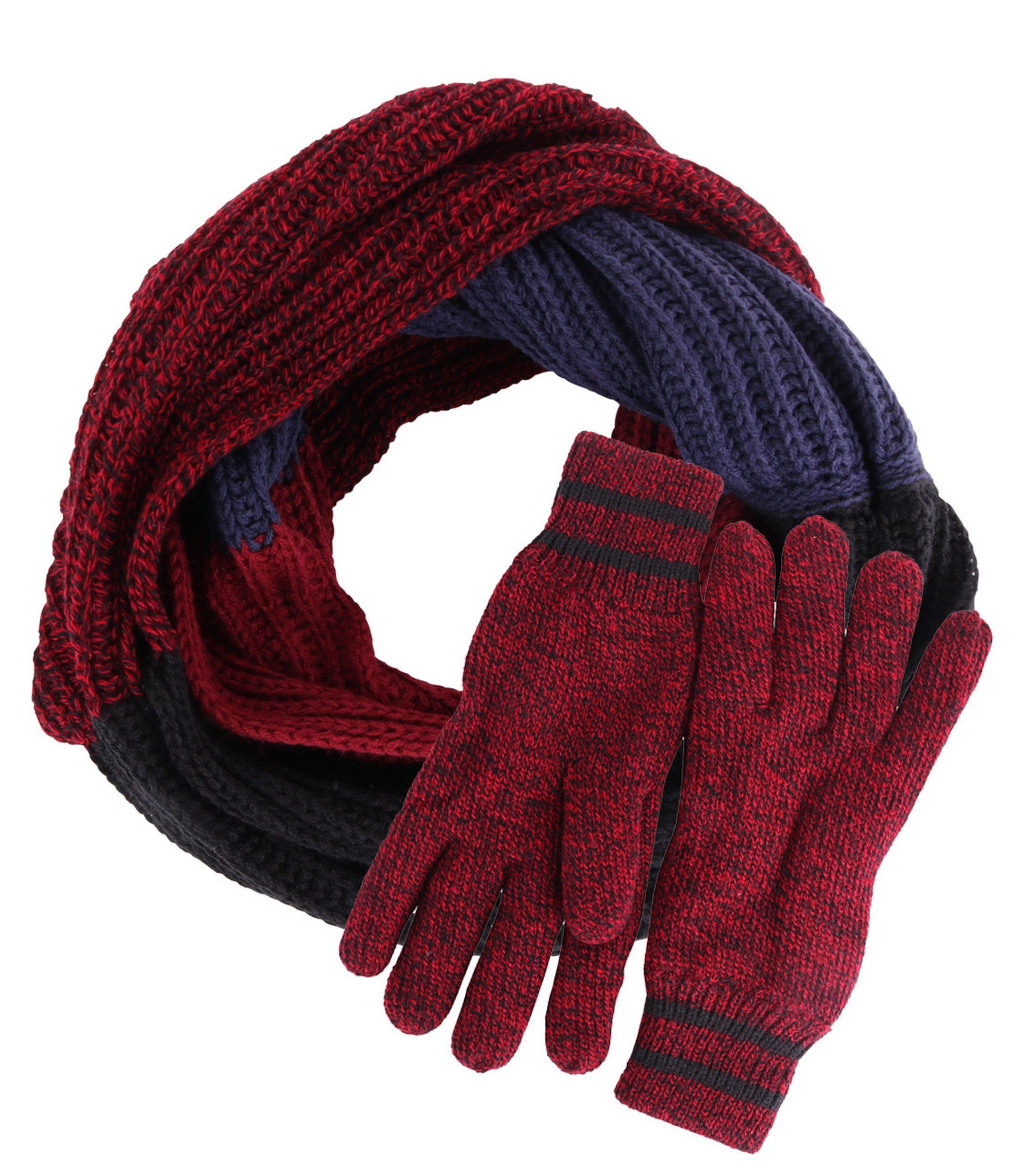 Suitable Scarf + Gloves Set 15-10 Black Red