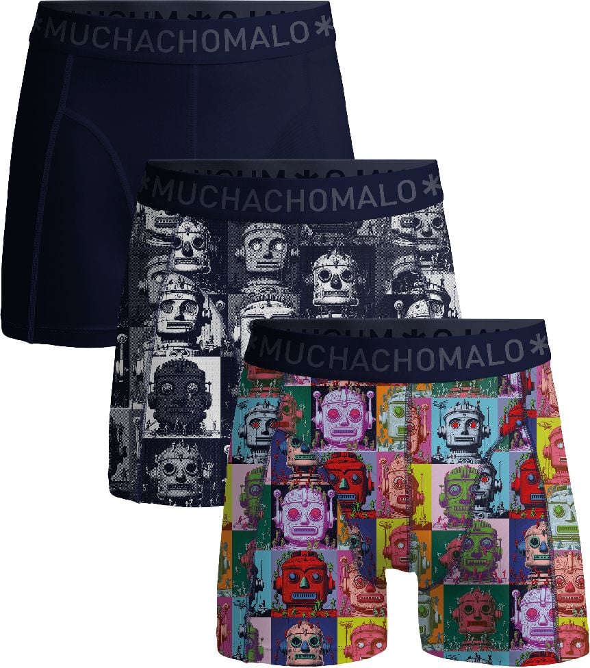 Muchachomalo Boxershorts 3-Pack Robot Heads U-ROBOTHEADS1010--Print/Print/Blue kopen | Suitable
