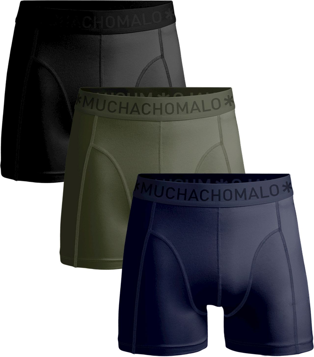 Muchachomalo Boxershorts 3-Pack Microfiber Black Dark Blue Dark Green size XL