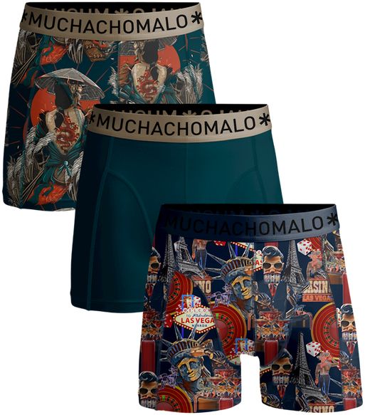 Muchachomalo Boxer-shorts Lot de 3 Lasjap 1010 Multicoloré Vert Bleu Bleu foncé Vert foncé taille L