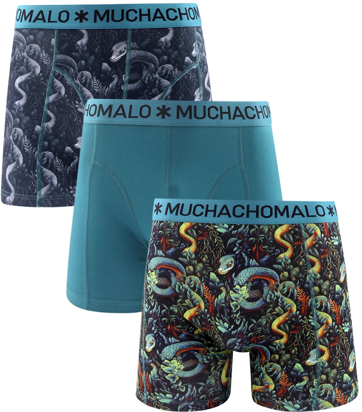 Muchachomalo Boxershorts 3-Pack Snakey U-SNAKEY1010-01-Print/Print/Green order online | Suitable