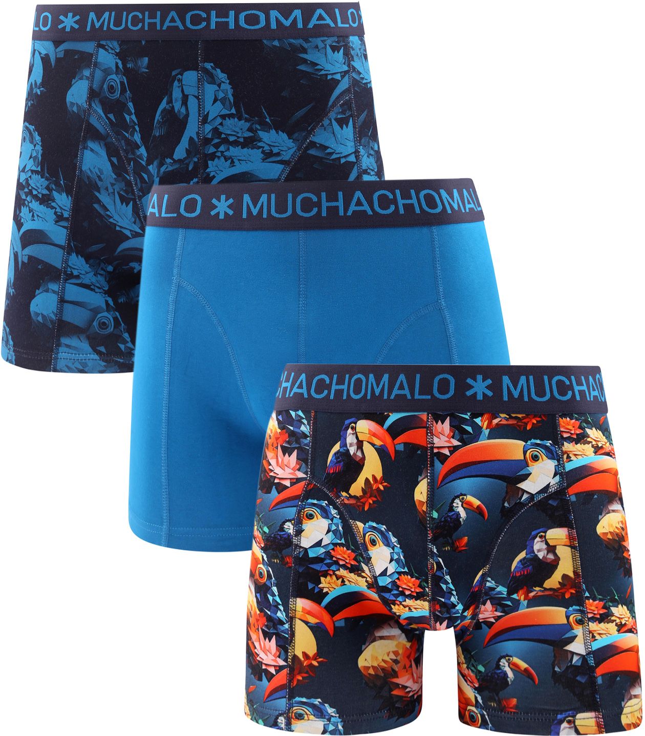 Muchachomalo Boxershorts 3-Pack Toucan U-TOUCAN1010-01-Print/Print/Blue order online | Suitable
