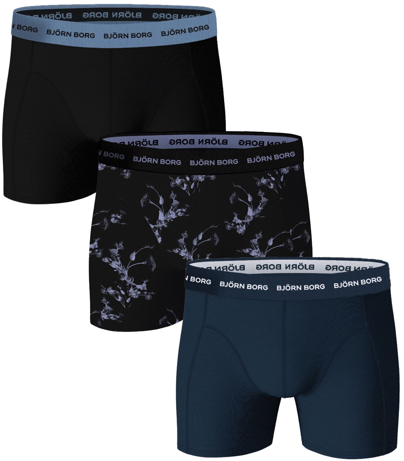 Bjorn Borg Boxers Cotton Stretch 3-Pack Black Blue 10003684-MP003 order online | Suitable