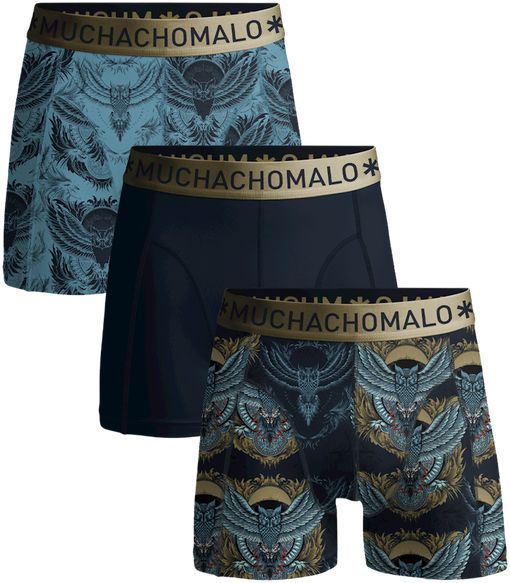 Muchachomalo Boxer-shorts Lot de 3 Niteowl 1010 Multicoloré Vert Bleu taille L