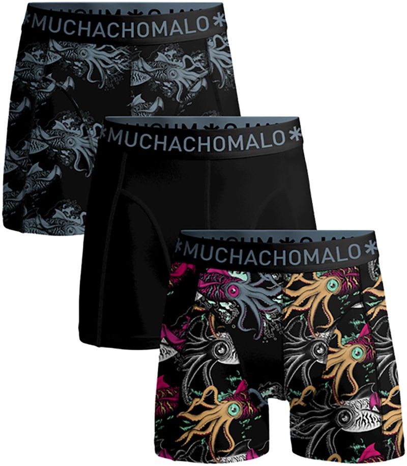 Muchachomalo Boxershorts 3-Pack Calamari 1010 order online | U-CALAMARI1010-01-Print/Print/Black | Suitable Lithuania