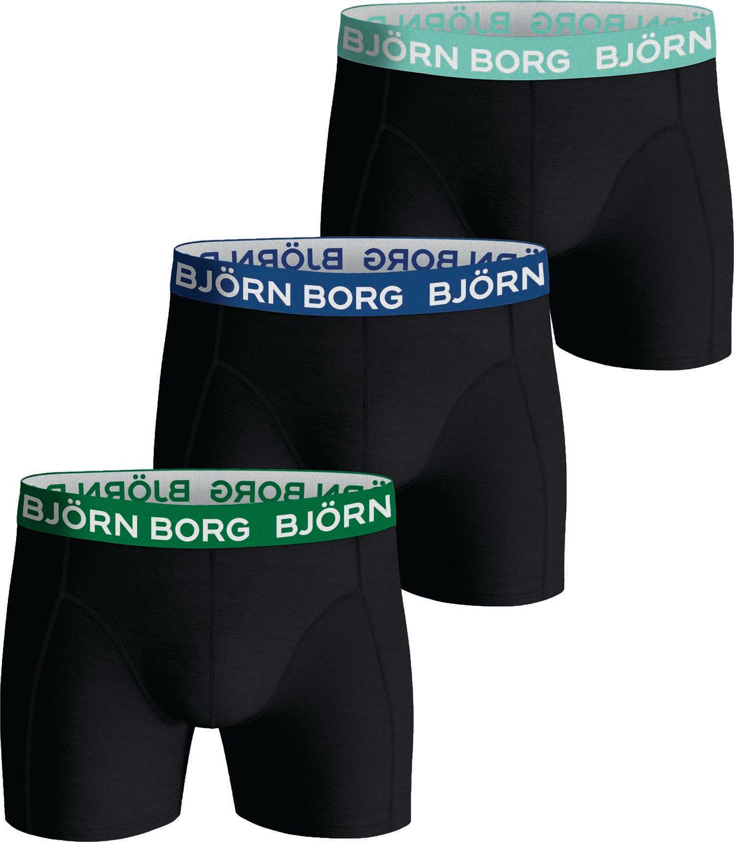 Bjorn Borg Boxers Lot de 3 Noir Multicoloré taille L