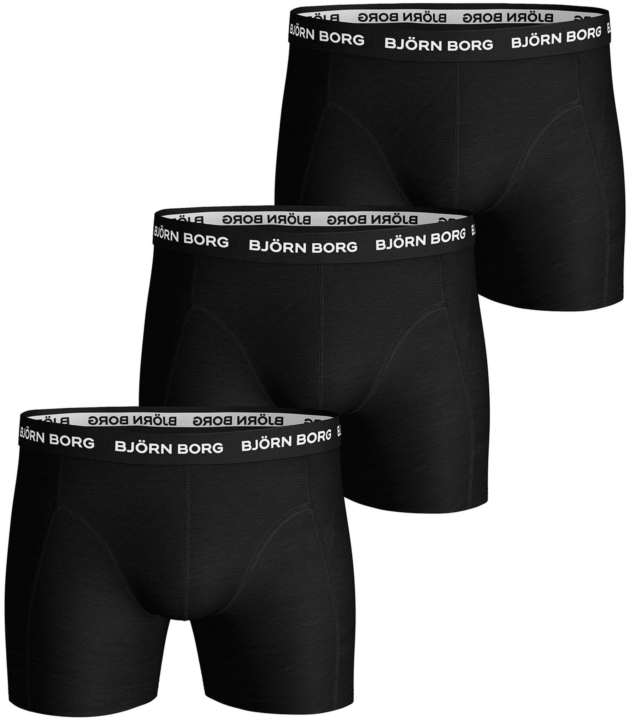 Bjorn Borg Boxers Solid Stretch 3 Pack Black size M