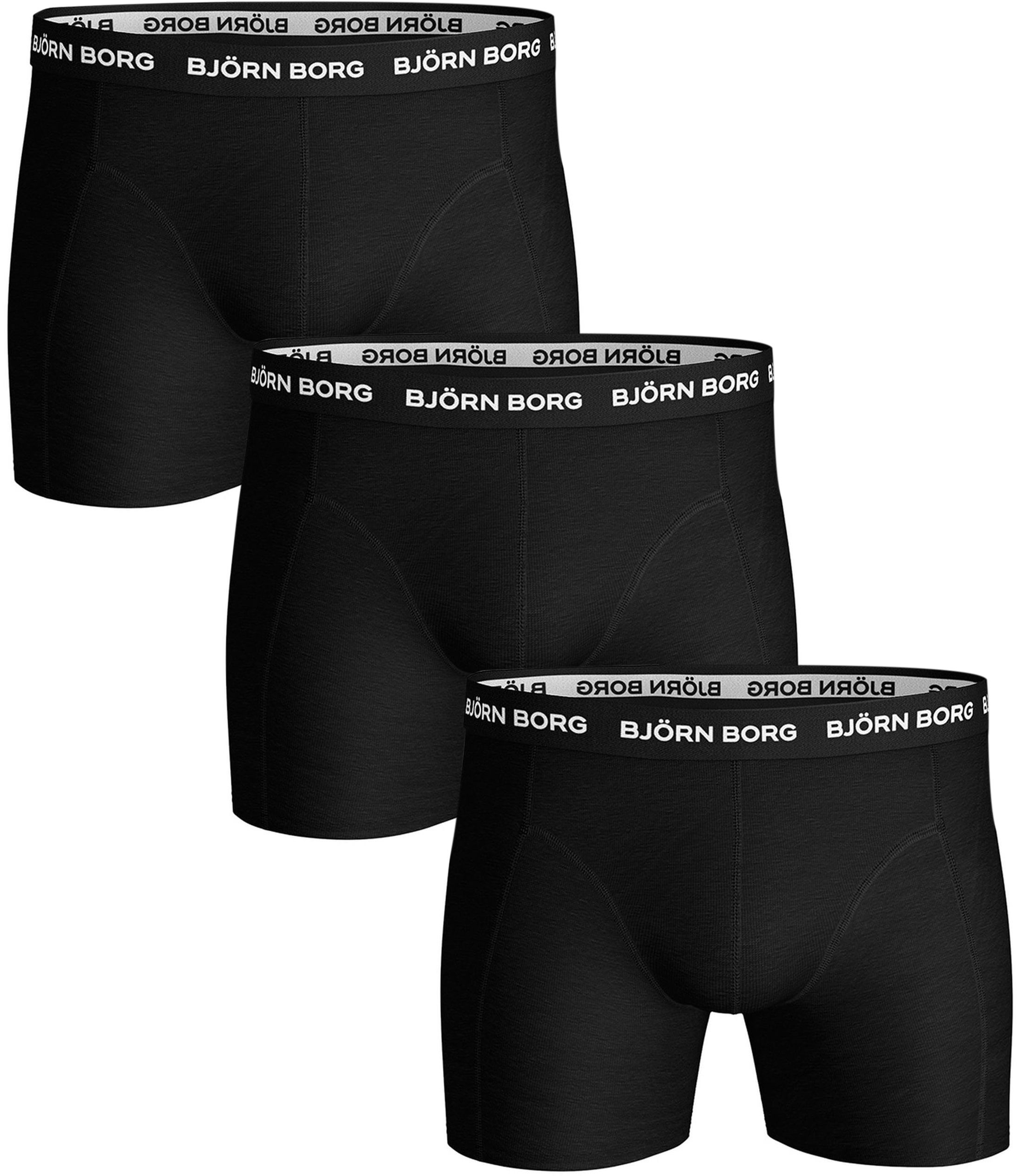 Bjorn Borg Boxers Solid Stretch 3 Pack Black 9999-1024