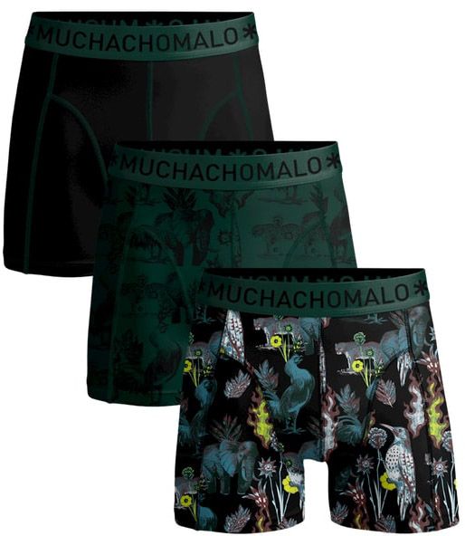 Muchachomalo Boxer Shorts 3-Pack Animo Black Green size XXL