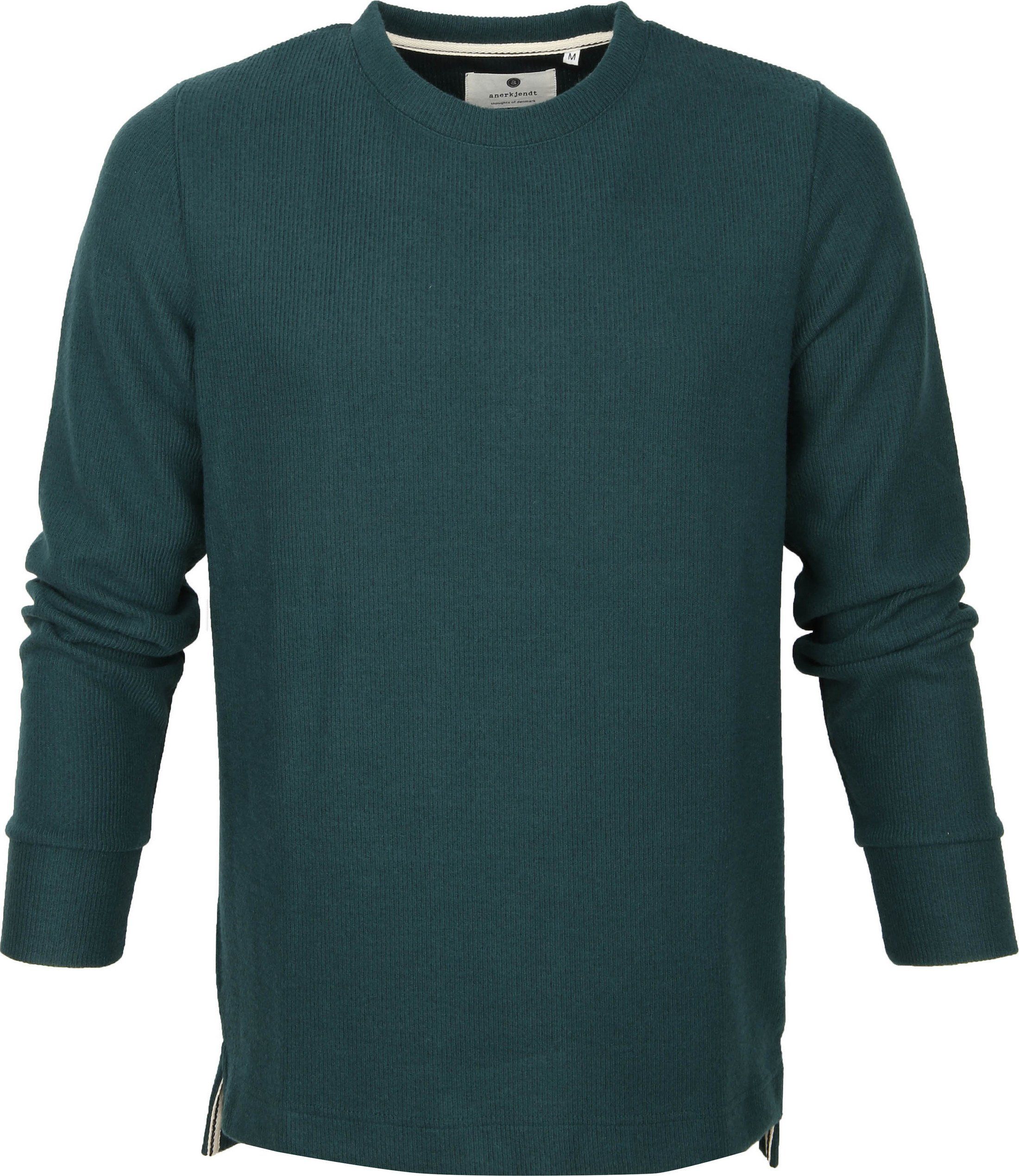 Anerkjendt Sweater Dark Stripes Green size XL