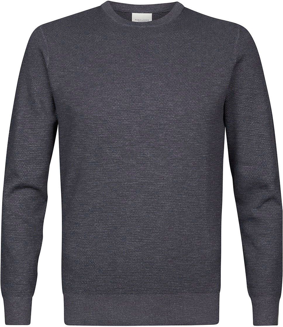 Profuomo O-Neck Sweater Dark Blue Blue size L