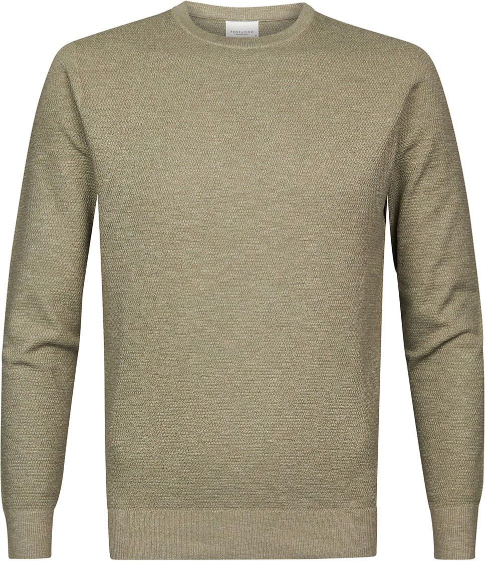 Profuomo O-Neck Sweater Olive Green size L