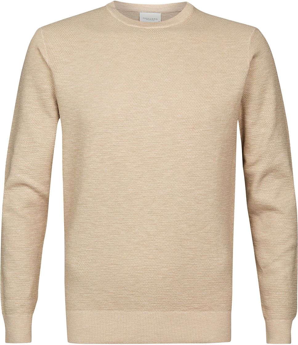 Profuomo Pull à Col Rond Beige taille XL