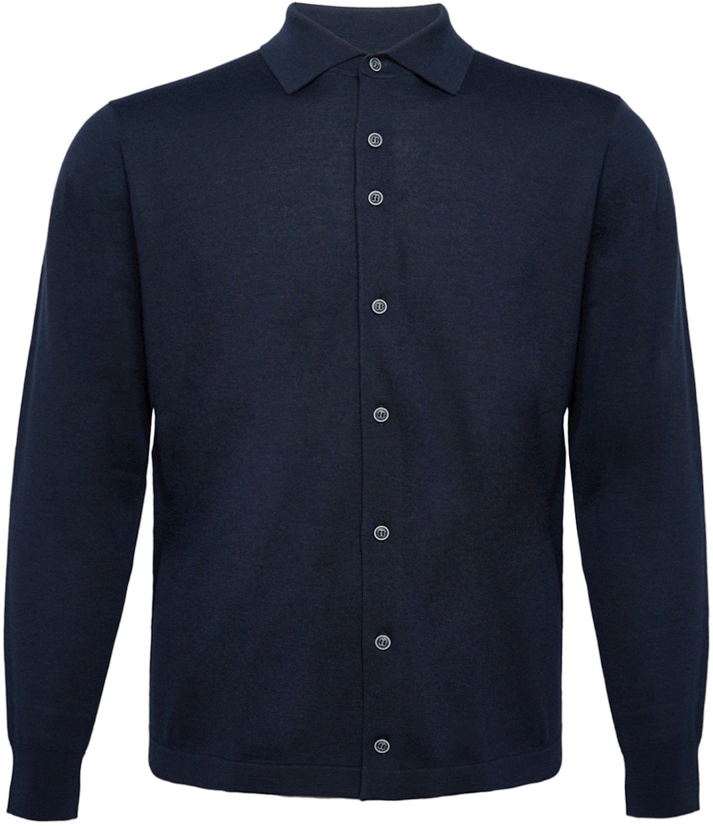 R2 Amsterdam Knitted Pull Shirt Merino Navy 126.KNITSHIRT.001-010 order online | Suitable