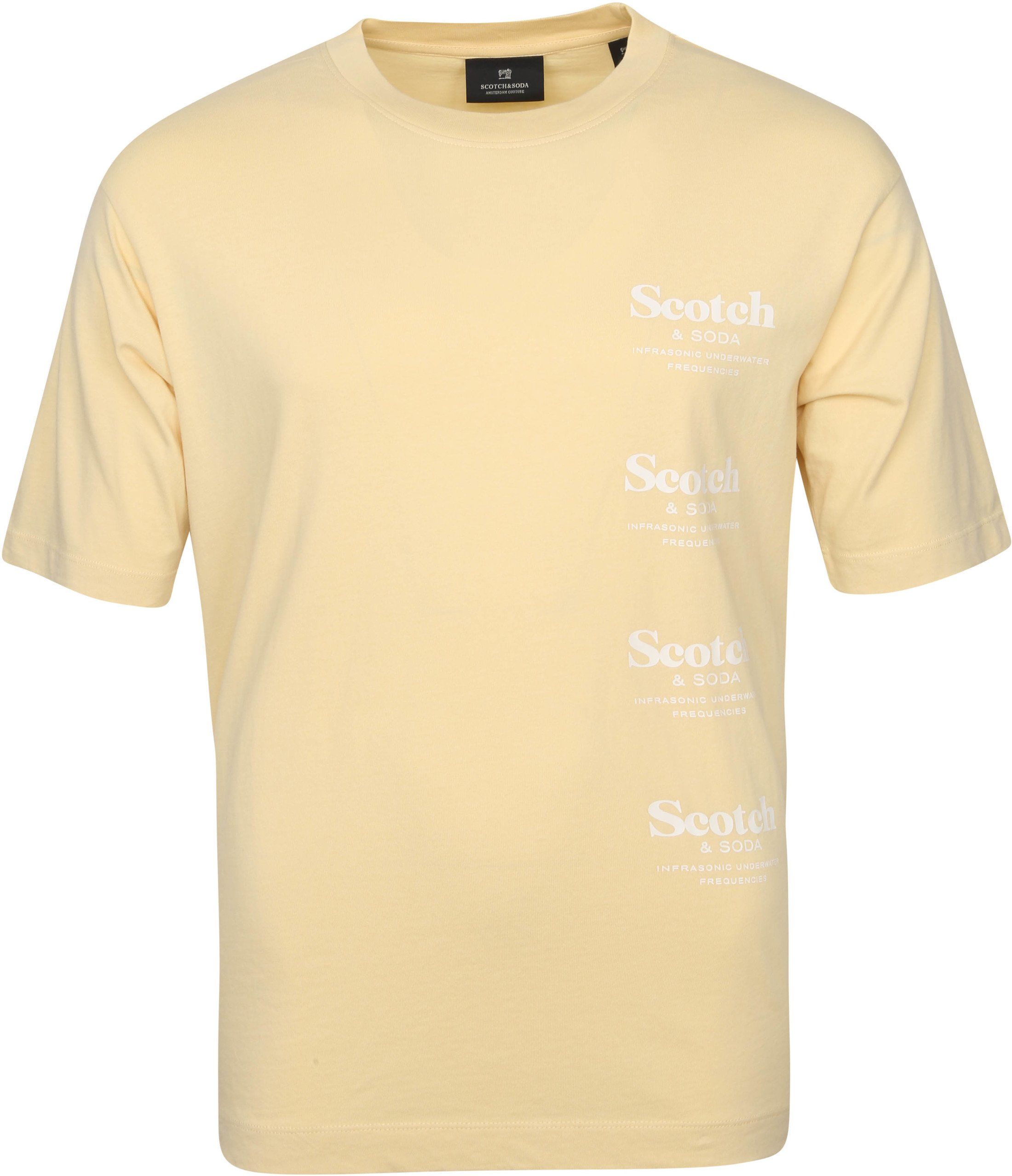 Scotch & Soda T Shirt Logo Pattern Yellow size L
