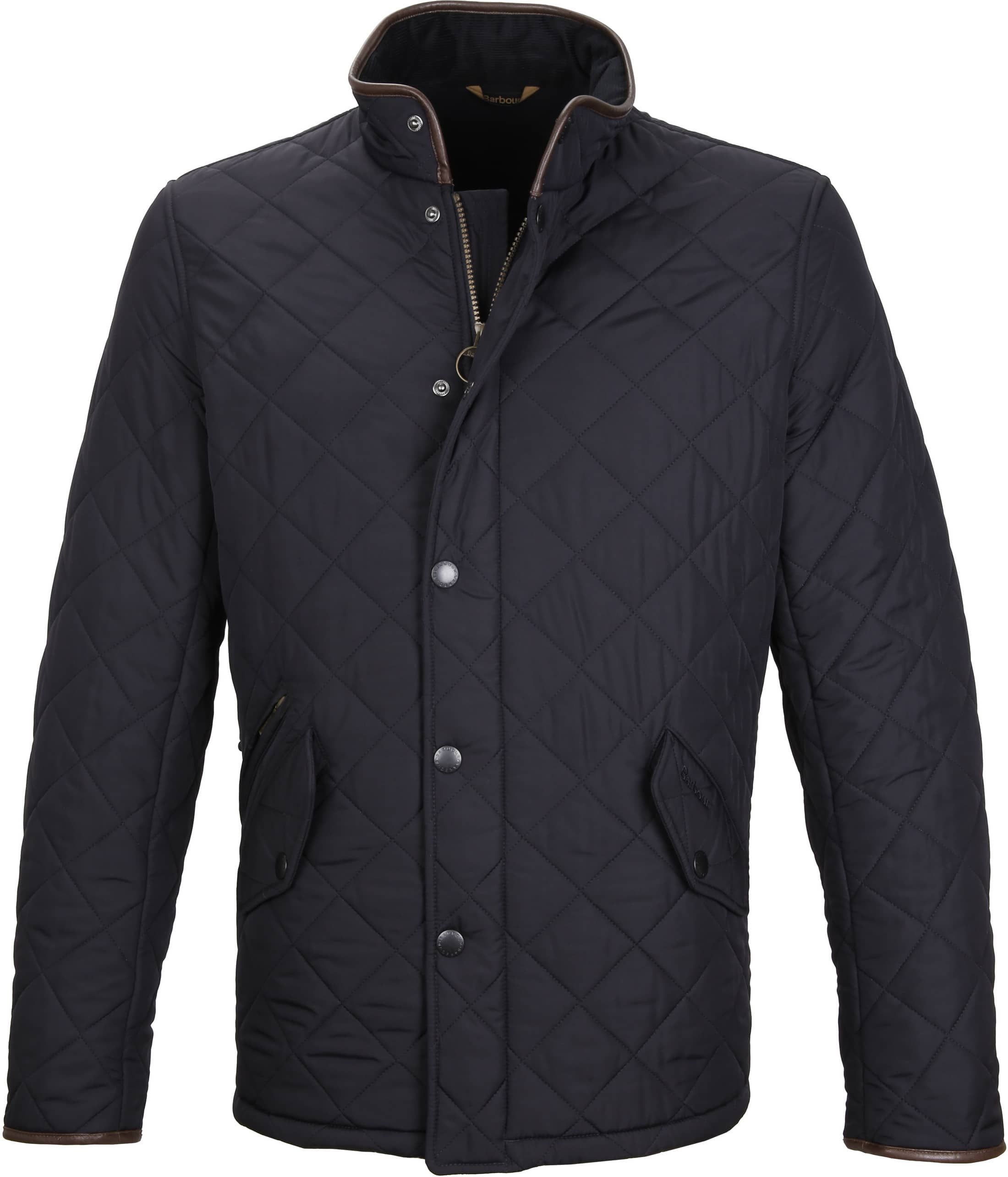 Barbour Quilted Jas Powell Navy Dark Blue Blue size M