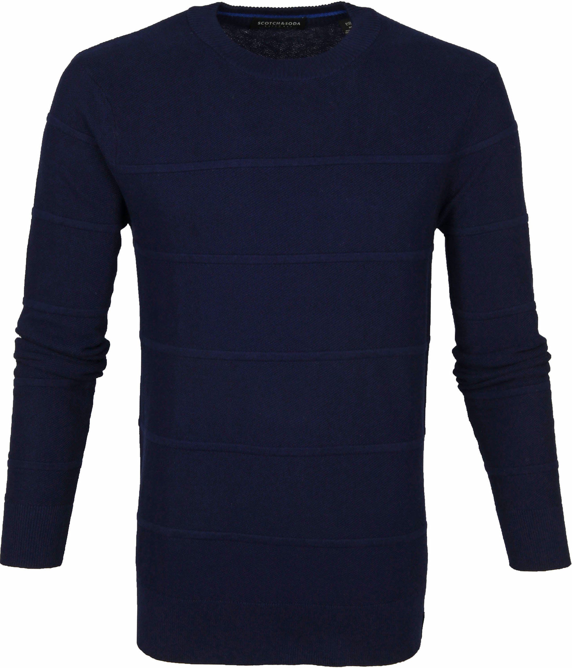Scotch and Soda Sweater Navy Stripes Dark Blue Blue size XL