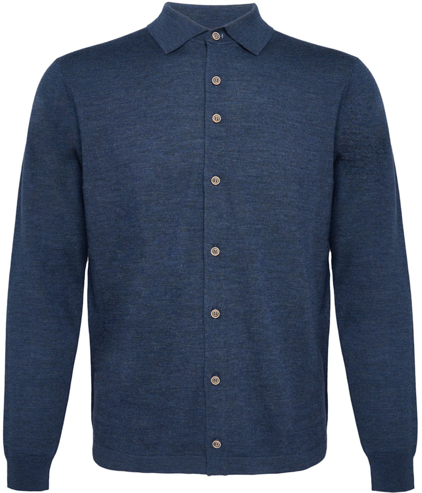 R2 Amsterdam Knitted Pull Shirt Merino Dark Blue order online | 126.KNITSHIRT.001-014 | Suitable Lithuania
