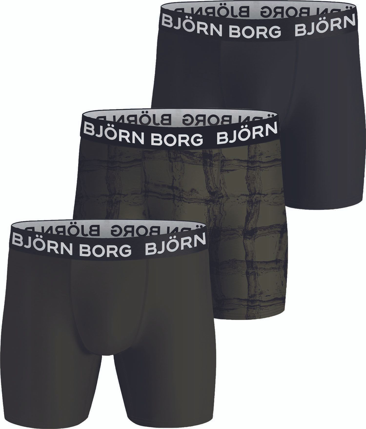 Bjorn Borg Performance Boxers 3-Pack Black Multicolour Green size L
