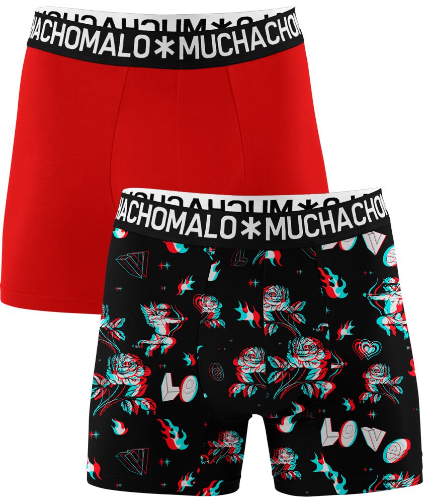 Muchachomalo Boxer Shorts 2-Pack 3D Love Multicolour Red size XL