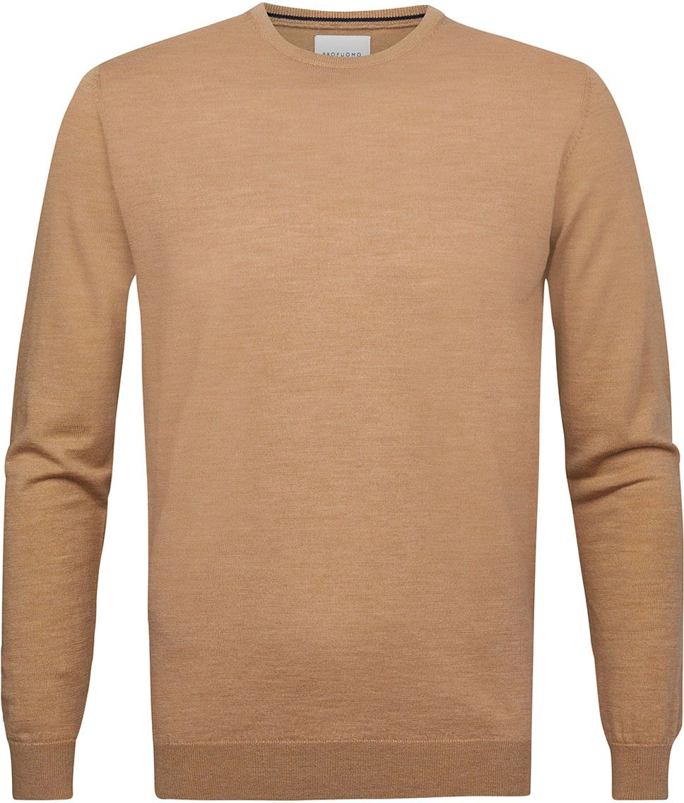 Profuomo Pullover Merino Wool Brown Beige size S