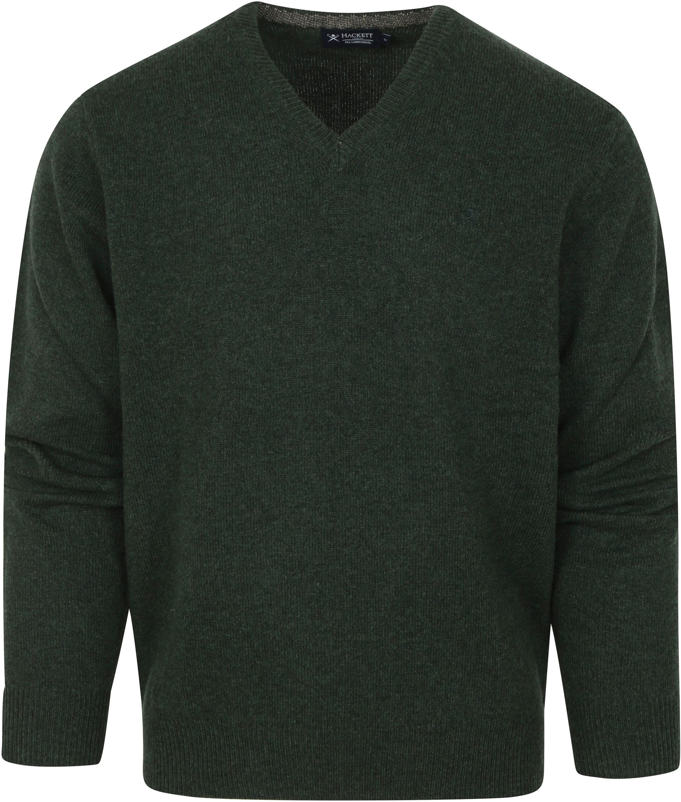 Hackett Pullover Lambswool V-Neck Dark Dark Green Green size L