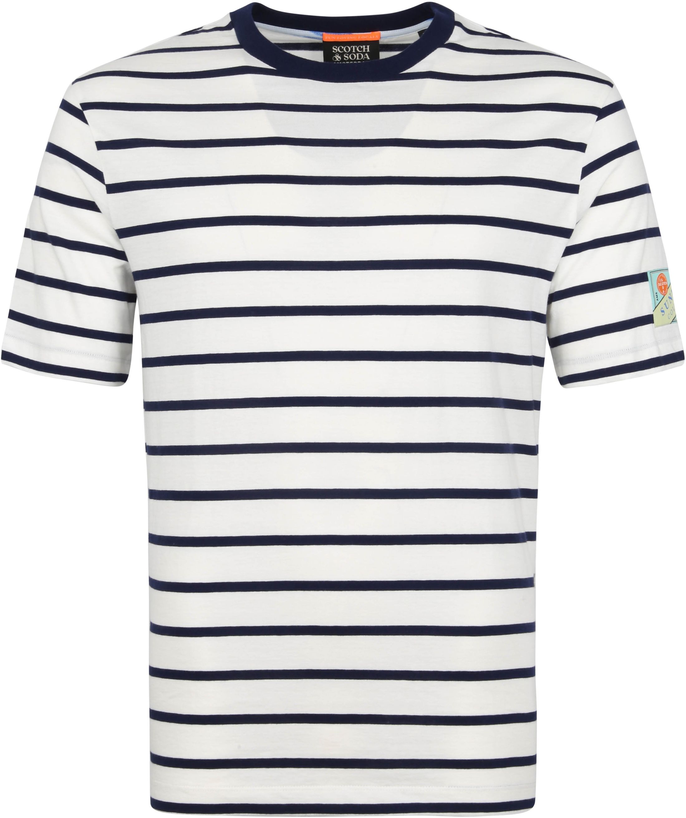 Scotch and Soda T-Shirt Stripes  Dark Blue White size XXL