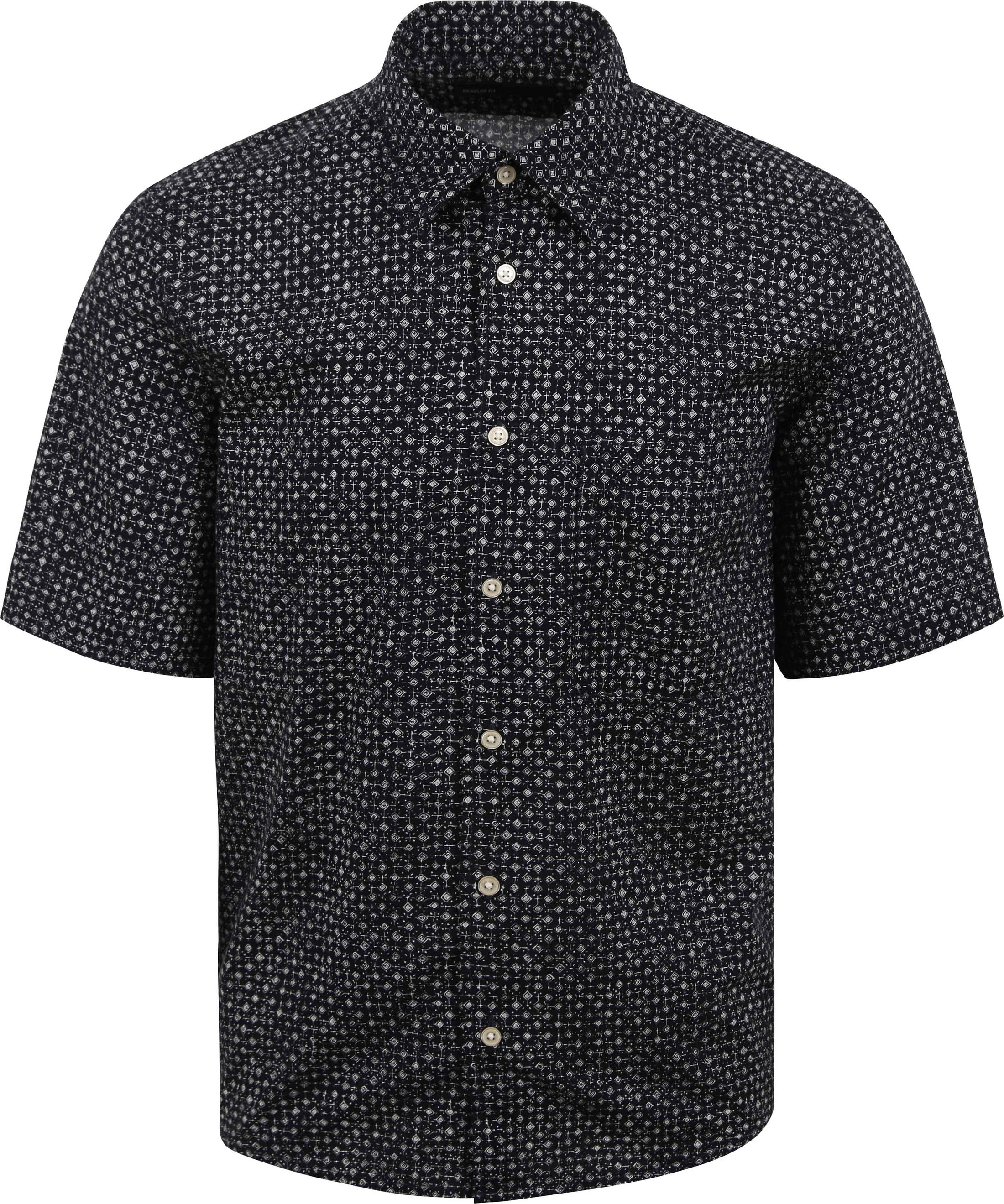 Marc O'Polo Shirt Short Sleeves Print Navy order online | 336735441082-F88 | Suitable Greece