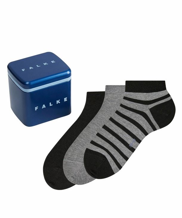 Falke Happy Socks 3 Pair Gray Multicolour Black Grey size 39-42