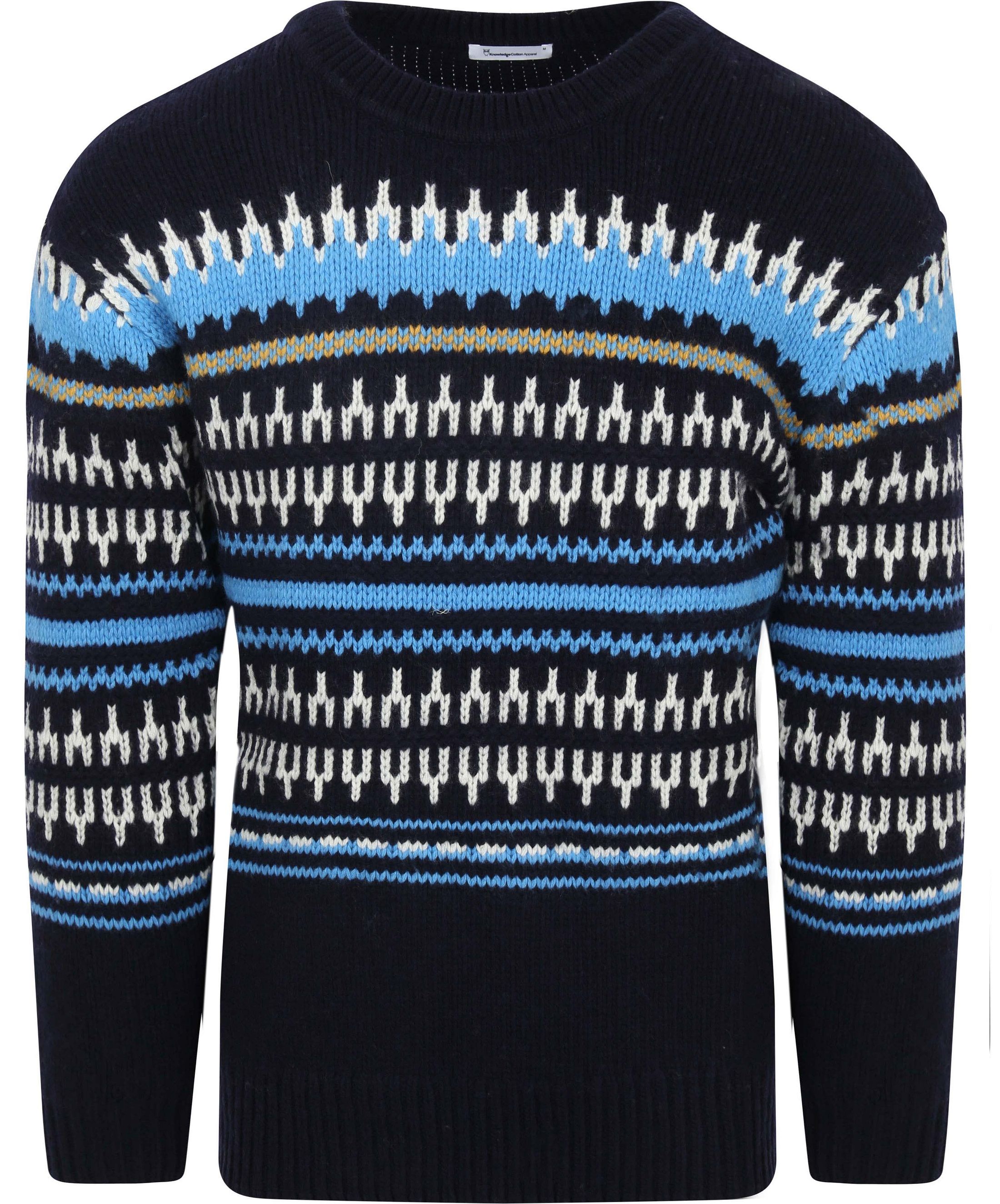 Knowledge Cotton Apparel Wollpullover Dunkelblau 1080028-8021 Blue stripe kaufen | Suitable