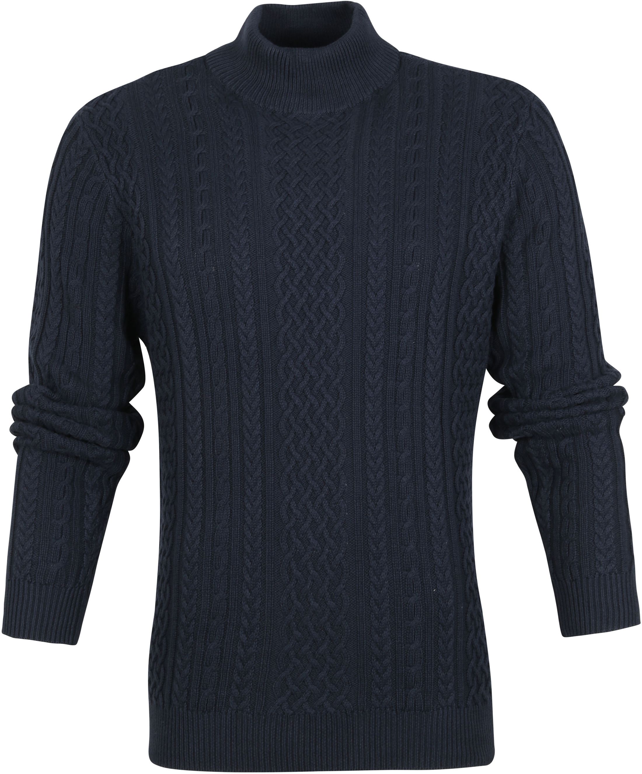 Anerkjendt Aksteffen Cable Sweater Navy Blue Dark Blue size XL