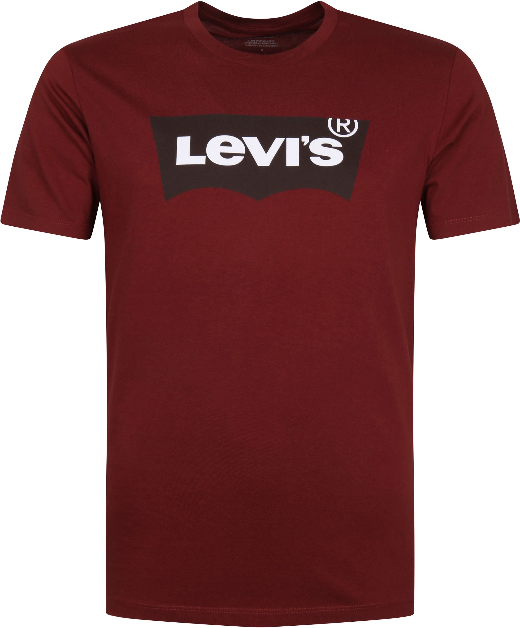 Levi's T Shirt Graphic Logo Bordeaux Burgundy Red size L
