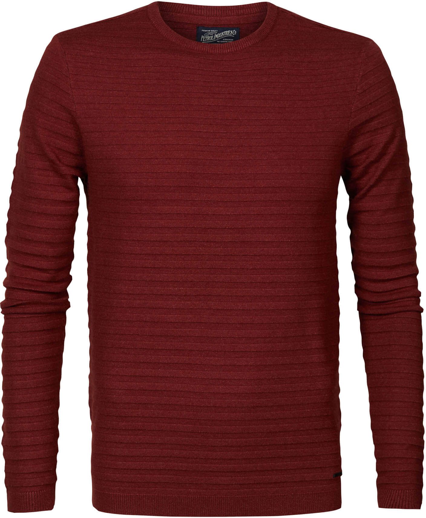 Petrol Sweater Knitted Rib Bordeaux Red Burgundy size XL