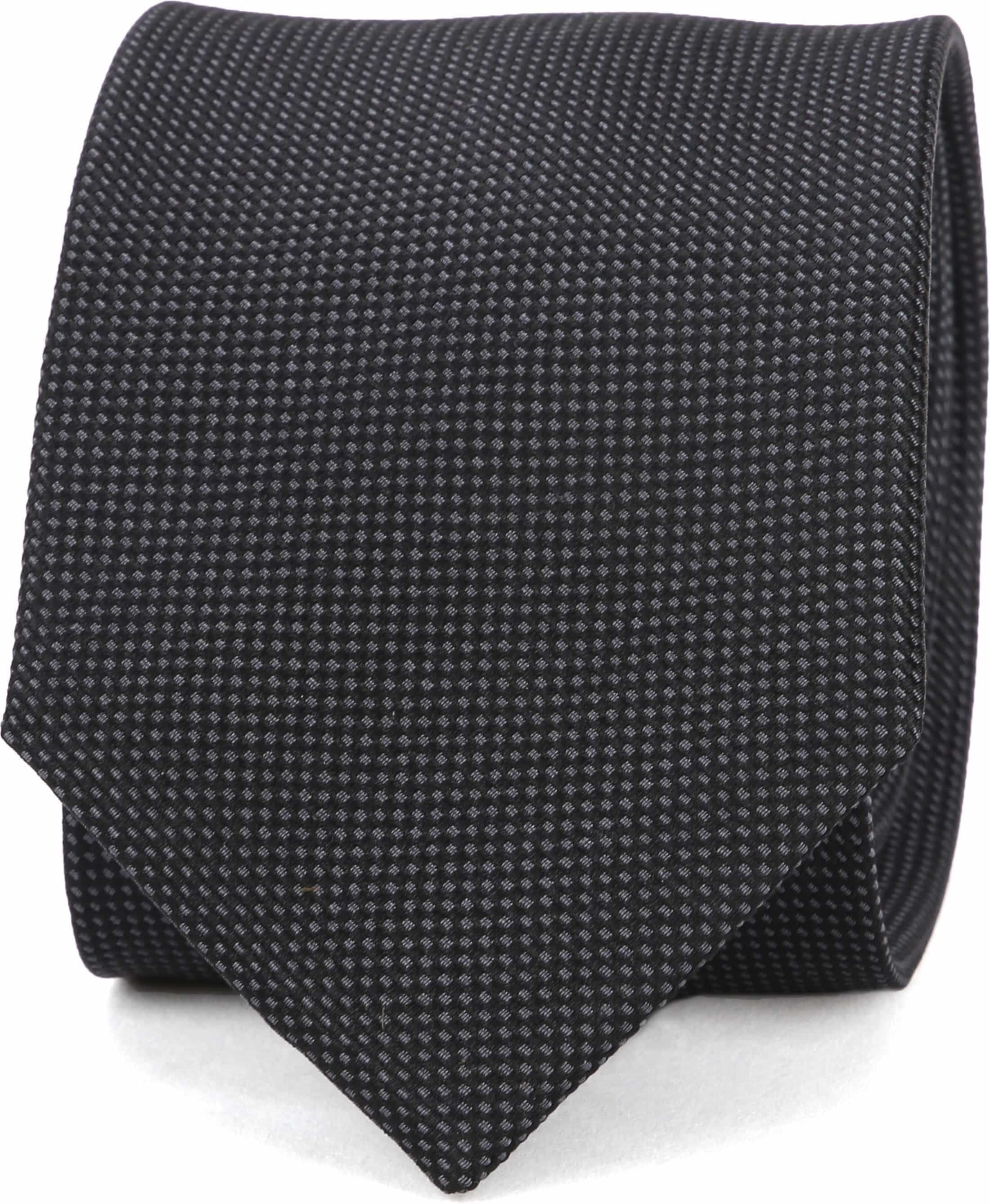 Cravate adaptée en soie noire 10 Noir
