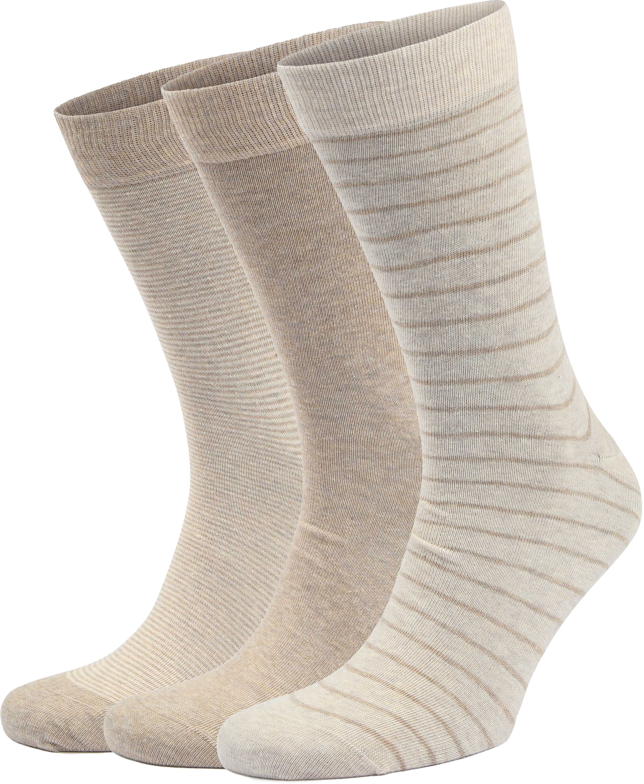 Suitable Socks 3-Pack Print Ecru SO-BIOCOTTON-3P-23-04 beige order online | Suitable