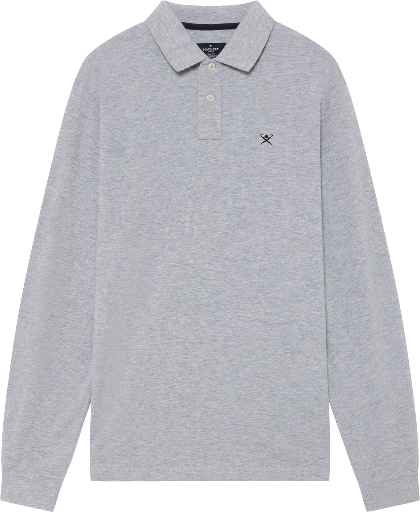 Hackett LS Polo Shirt Grey size L