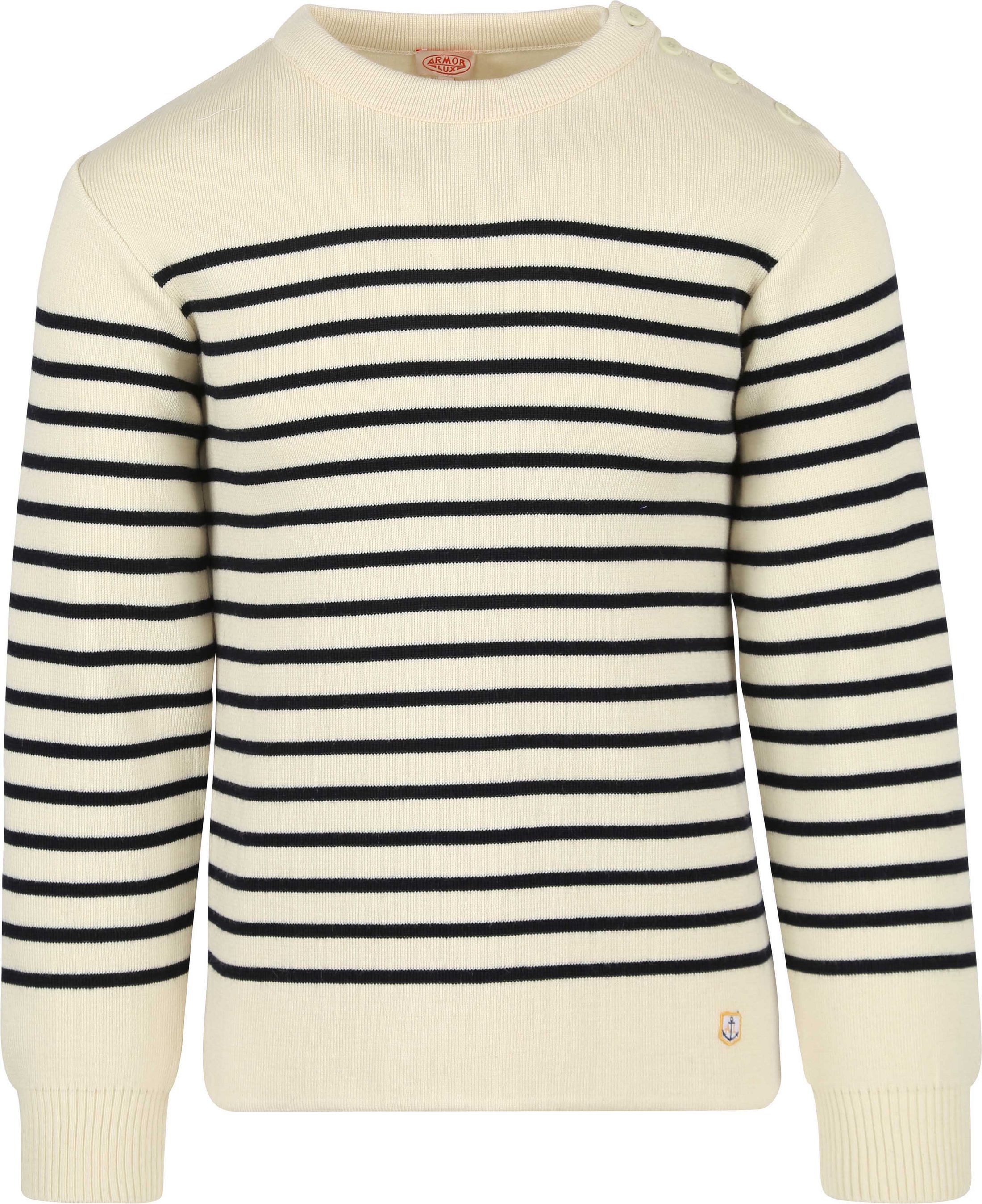 Armor-Lux Molène Pullover Wolle gestreift Ecru 70094-395 kaufen | Suitable