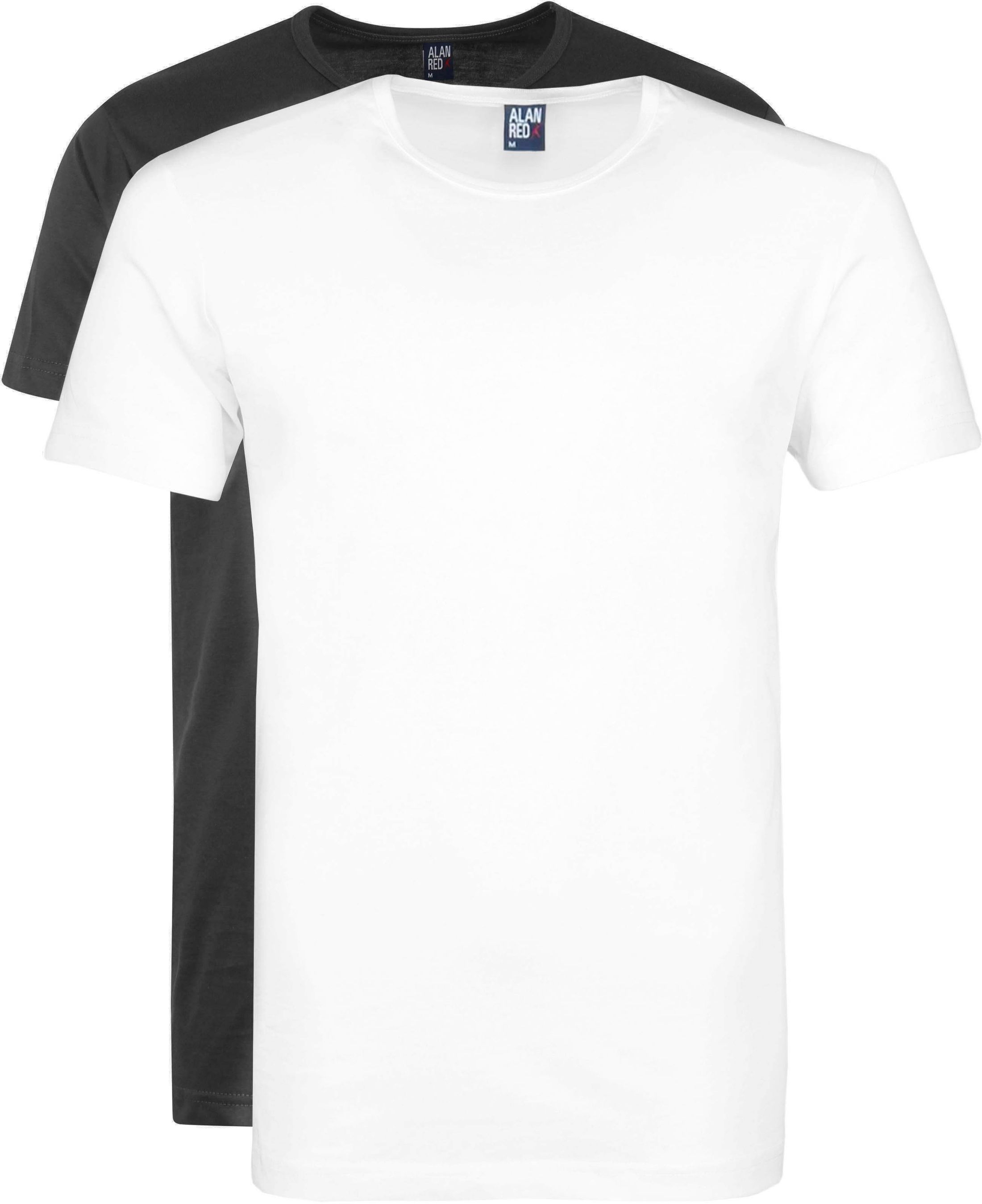 Alan Red Derby Round Neck 2-Pack T-shirts Dark Grey White Dark Grey size S