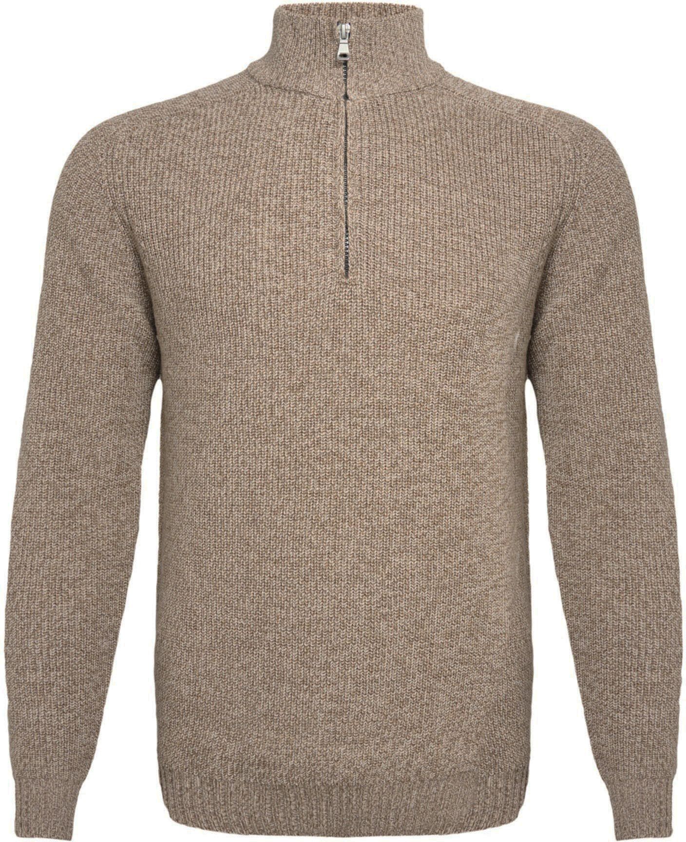 R2 Half Zip Heavyknit Pullover Merino Wool Light Brown 126.ZIP.003-041 order online | Suitable