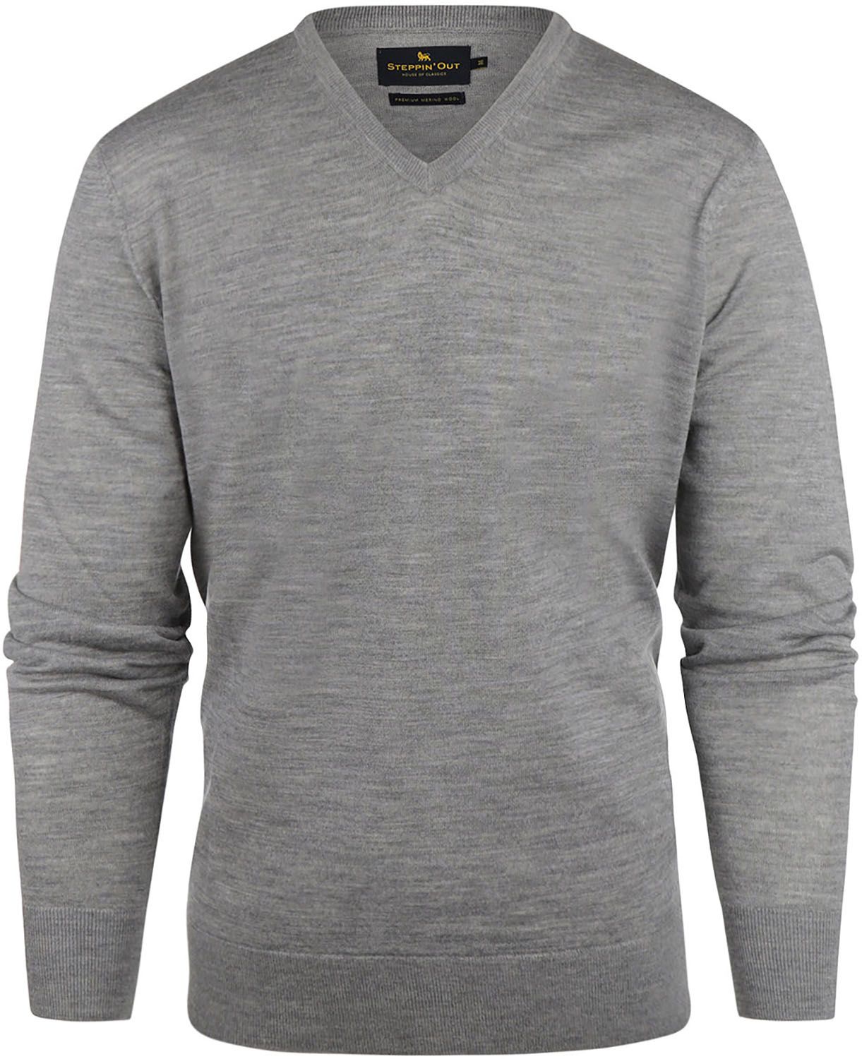 Steppin' Out Pullover V-Neck Merino Wool Melange Grey SM1201.0002-1202 order online | Suitable