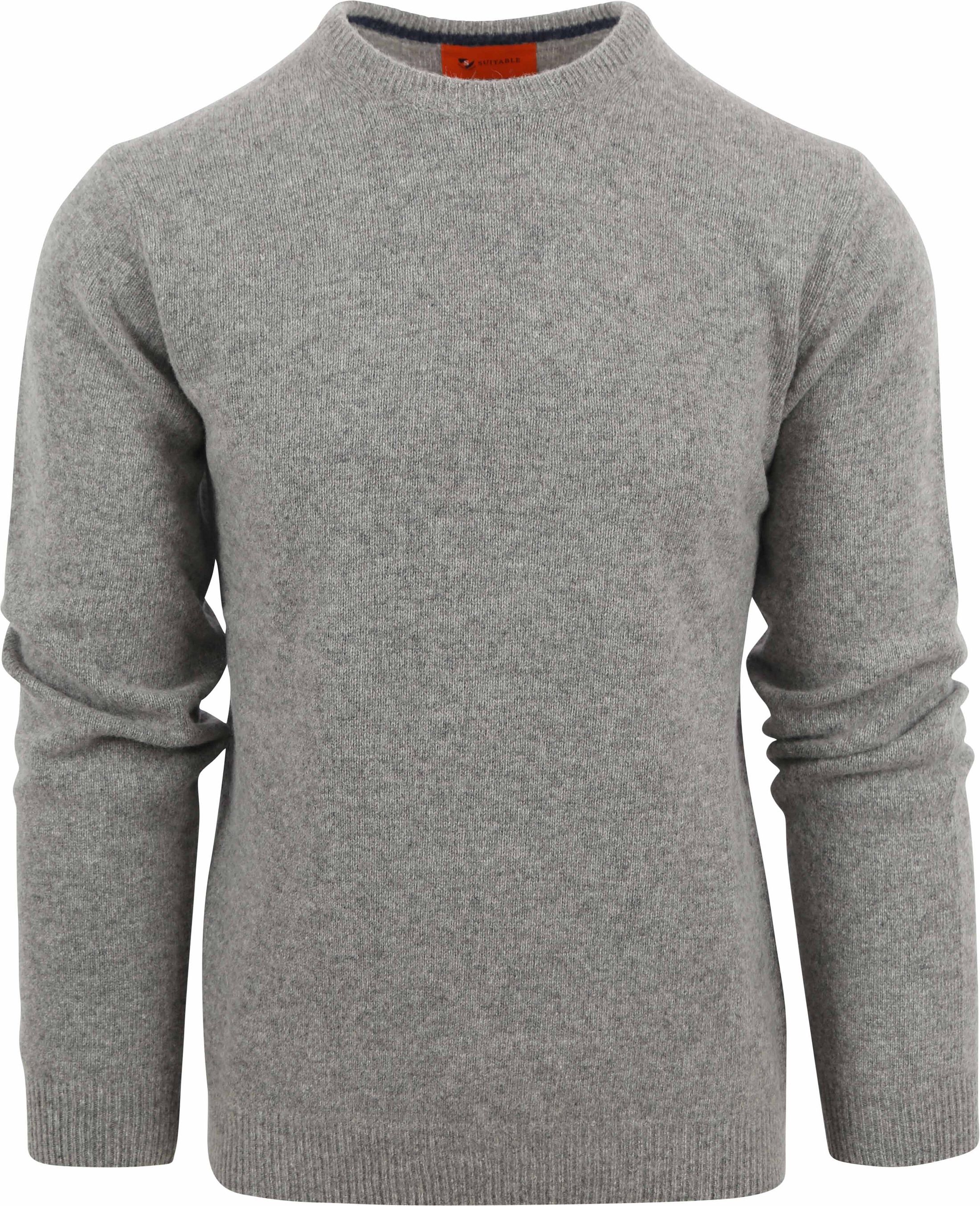 Suitable Lambswool Pullover O-Neck Grey order online | LMBS-O-23 kl 64099 Mid Grey | Suitable Spain